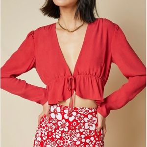 Sunday Best Red Cropped Blouse